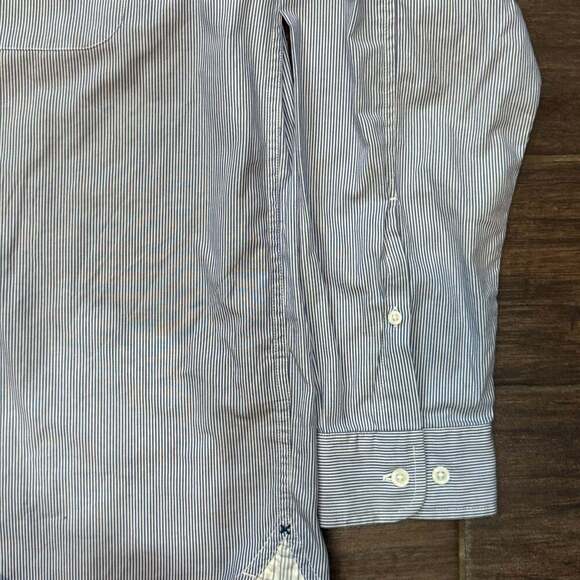 The Territory Ahead Men's Blue Striped Long Sleeve Button Up Shirt - Picture 2 of 7